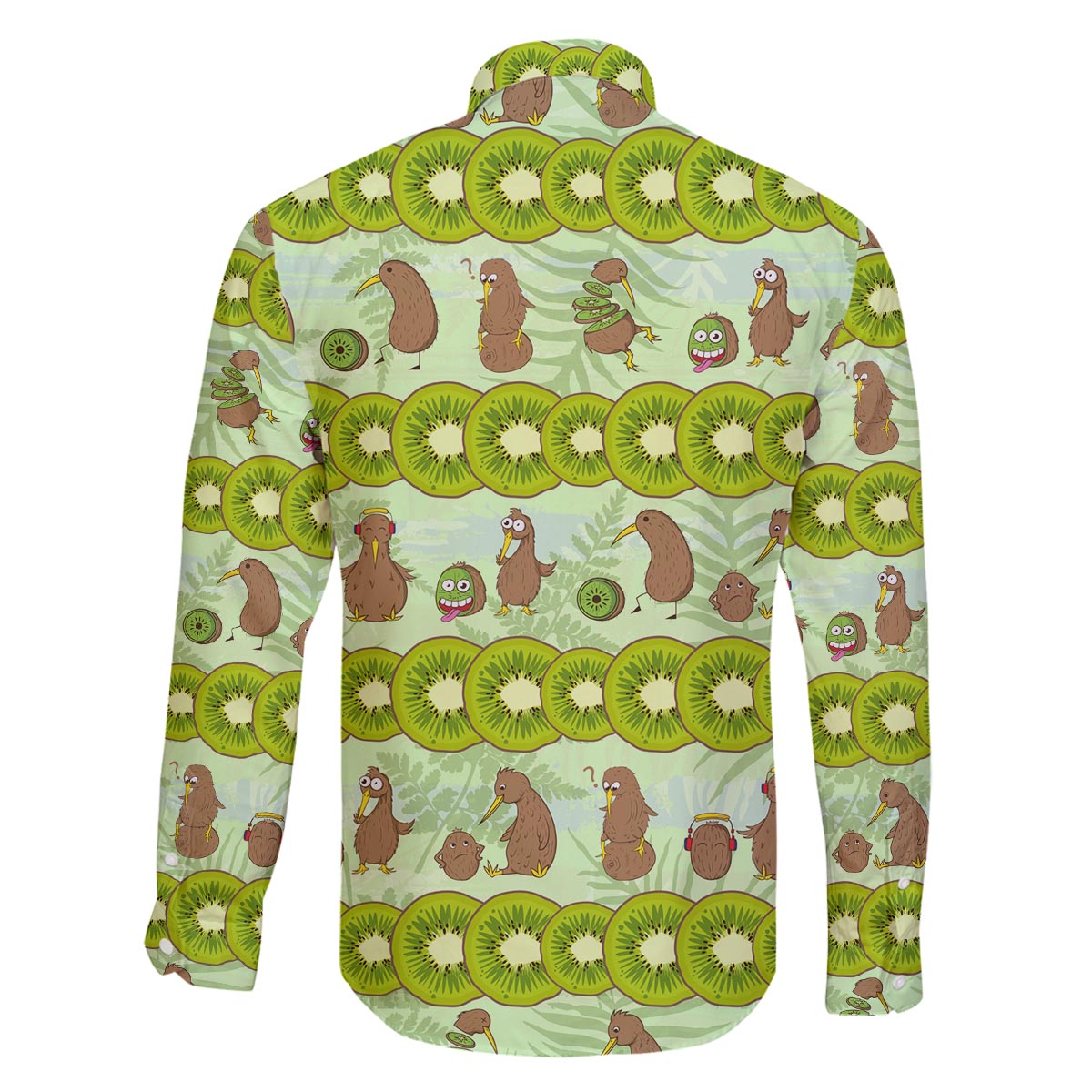 New Zealand Kiwi Fruit Witty Kiwi Bird Family Matching Off The Shoulder Long Sleeve Dress and Hawaiian Shirt DT02 - Polynesian Pride