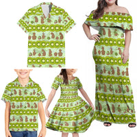 New Zealand Kiwi Fruit Witty Kiwi Bird Family Matching Off Shoulder Maxi Dress and Hawaiian Shirt DT02 - Polynesian Pride
