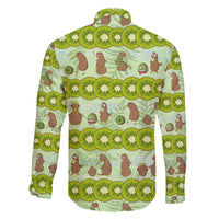 New Zealand Kiwi Fruit Witty Kiwi Bird Family Matching Off Shoulder Maxi Dress and Hawaiian Shirt DT02 - Polynesian Pride