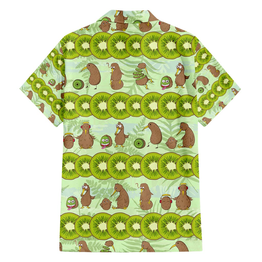 New Zealand Kiwi Fruit Witty Kiwi Bird Family Matching Off Shoulder Short Dress and Hawaiian Shirt DT02 - Polynesian Pride