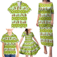 New Zealand Kiwi Fruit Witty Kiwi Bird Family Matching Puletasi and Hawaiian Shirt DT02 - Polynesian Pride