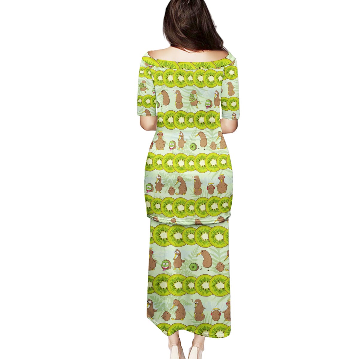New Zealand Kiwi Fruit Witty Kiwi Bird Family Matching Puletasi and Hawaiian Shirt DT02 - Polynesian Pride