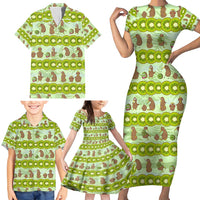 New Zealand Kiwi Fruit Witty Kiwi Bird Family Matching Short Sleeve Bodycon Dress and Hawaiian Shirt DT02 - Polynesian Pride