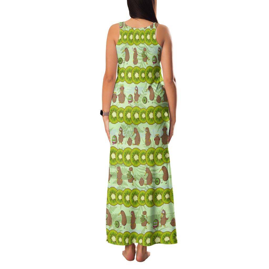 New Zealand Kiwi Fruit Witty Kiwi Bird Family Matching Tank Maxi Dress and Hawaiian Shirt DT02 - Polynesian Pride