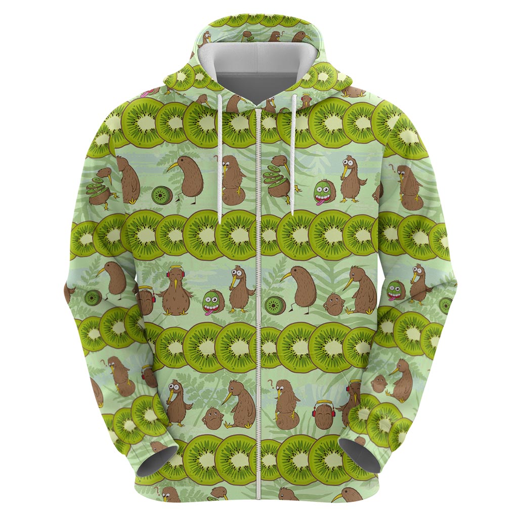 New Zealand Kiwi Fruit Witty Kiwi Bird Zip Hoodie DT02 - Polynesian Pride