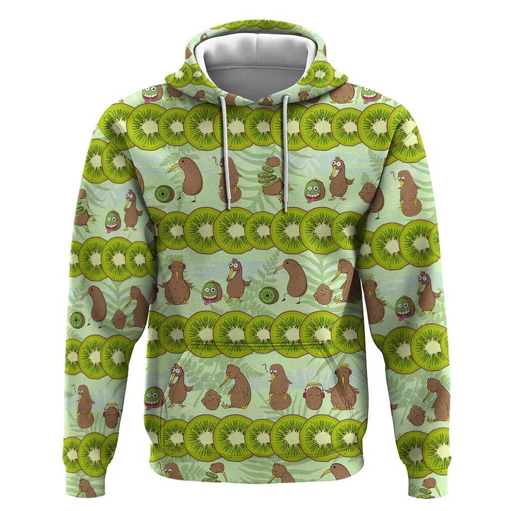 New Zealand Kiwi Fruit Witty Kiwi Bird Zip Hoodie DT02 Pullover Hoodie Green - Polynesian Pride