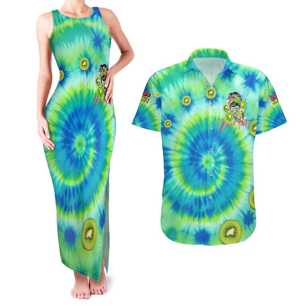 Just a Girl Who Loves Kiwis Couples Matching Tank Maxi Dress and Hawaiian Shirt New Zealand Tie Dye DT02 Green - Polynesian Pride