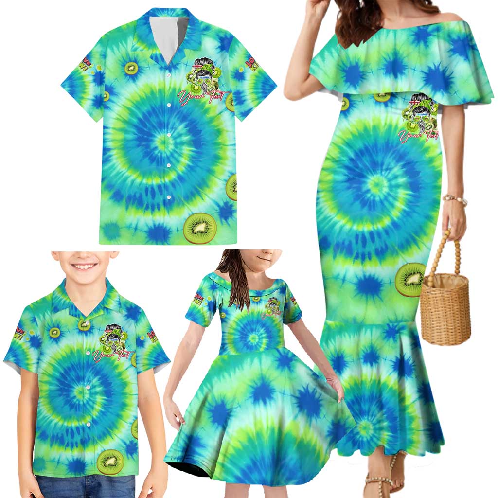 Just a Girl Who Loves Kiwis Family Matching Mermaid Dress and Hawaiian Shirt New Zealand Tie Dye DT02 - Polynesian Pride
