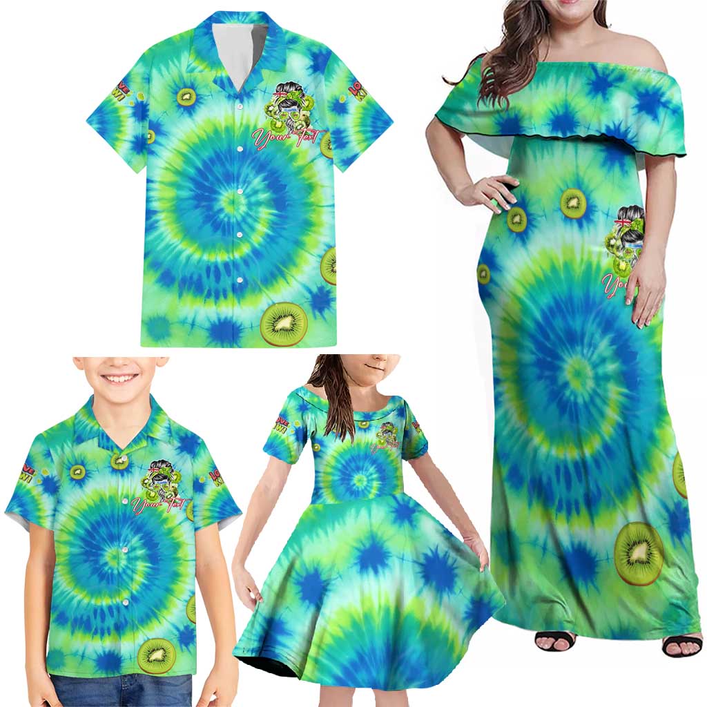 Just a Girl Who Loves Kiwis Family Matching Off Shoulder Maxi Dress and Hawaiian Shirt New Zealand Tie Dye DT02 - Polynesian Pride