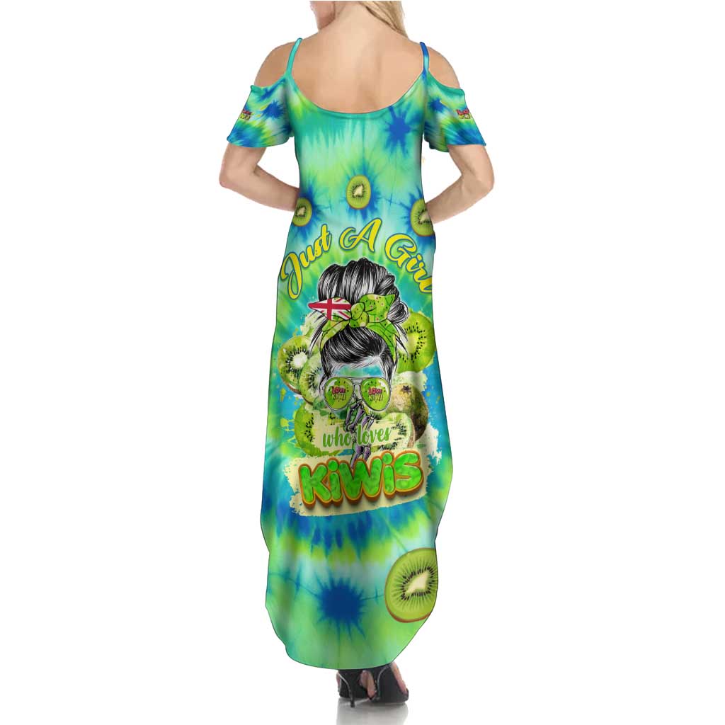 Just a Girl Who Loves Kiwis Family Matching Summer Maxi Dress and Hawaiian Shirt New Zealand Tie Dye DT02 - Polynesian Pride