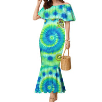 Just a Girl Who Loves Kiwis Mermaid Dress New Zealand Tie Dye DT02 Women Green - Polynesian Pride