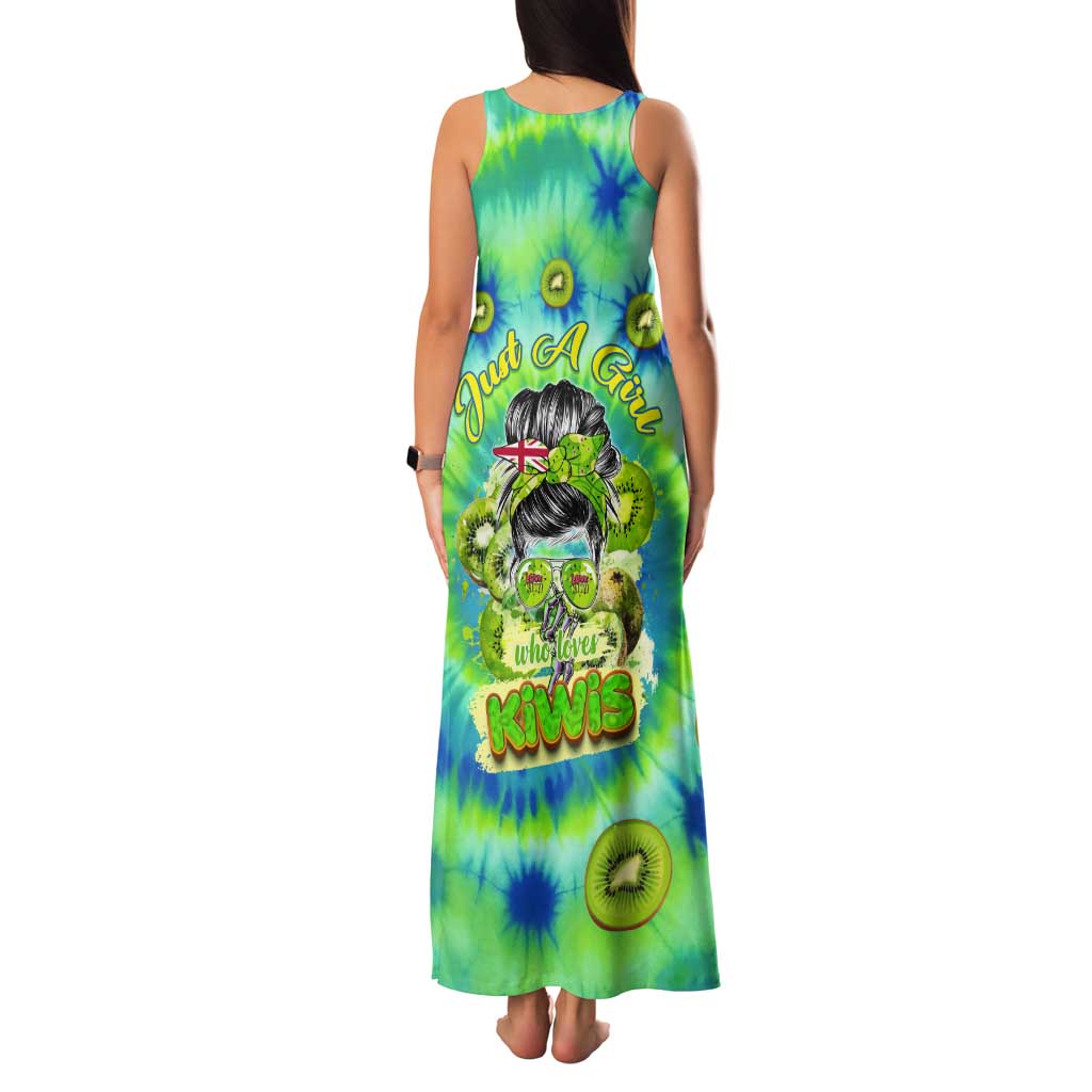 Just a Girl Who Loves Kiwis Tank Maxi Dress New Zealand Tie Dye DT02 - Polynesian Pride