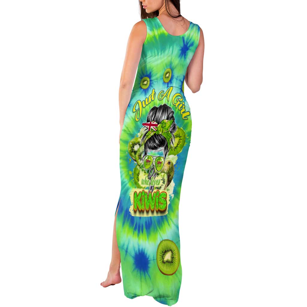 Just a Girl Who Loves Kiwis Tank Maxi Dress New Zealand Tie Dye DT02 - Polynesian Pride
