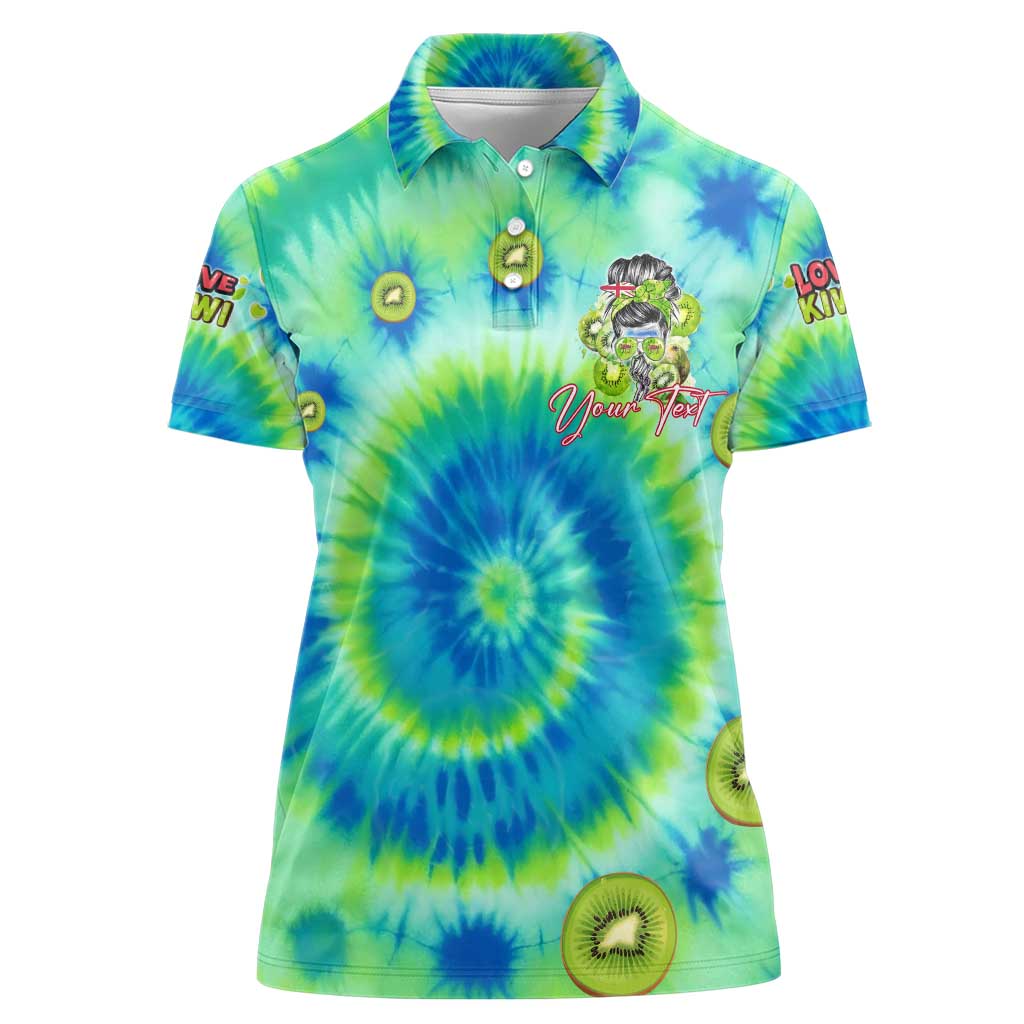 Just a Girl Who Loves Kiwis Women Polo Shirt New Zealand Tie Dye DT02 Female Green - Polynesian Pride