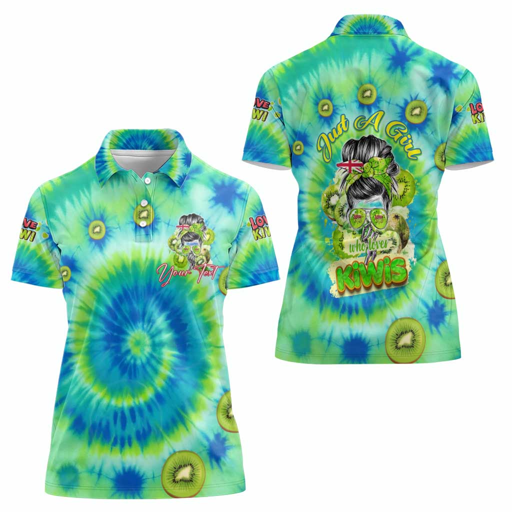 Just a Girl Who Loves Kiwis Women Polo Shirt New Zealand Tie Dye DT02 - Polynesian Pride