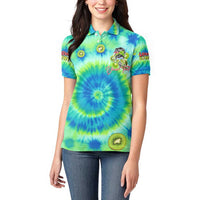Just a Girl Who Loves Kiwis Women Polo Shirt New Zealand Tie Dye DT02 - Polynesian Pride