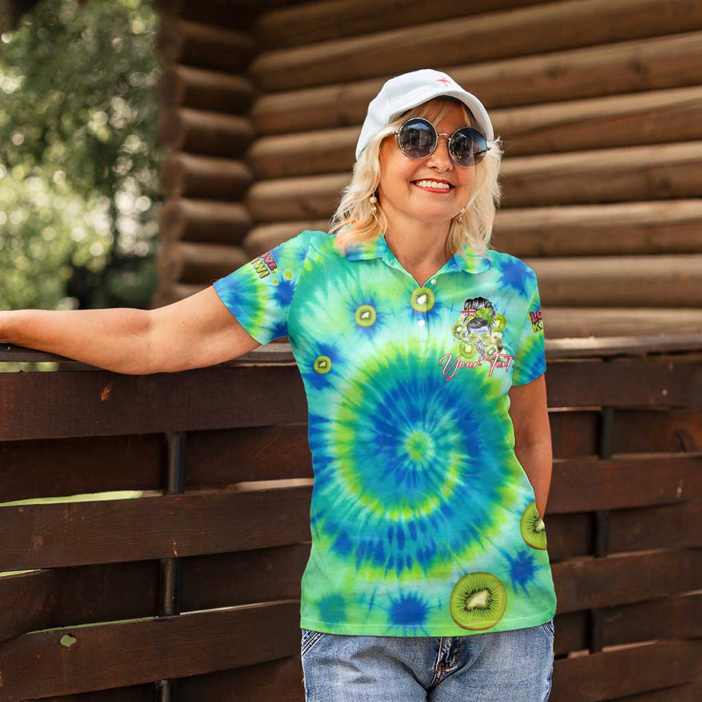 Just a Girl Who Loves Kiwis Women Polo Shirt New Zealand Tie Dye DT02 - Polynesian Pride