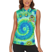 Just a Girl Who Loves Kiwis Women Sleeveless Polo Shirt New Zealand Tie Dye