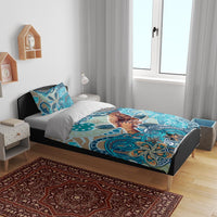 Hand In Hand Father's Day Polynesian Bedding Set Tribal Flower Pattern