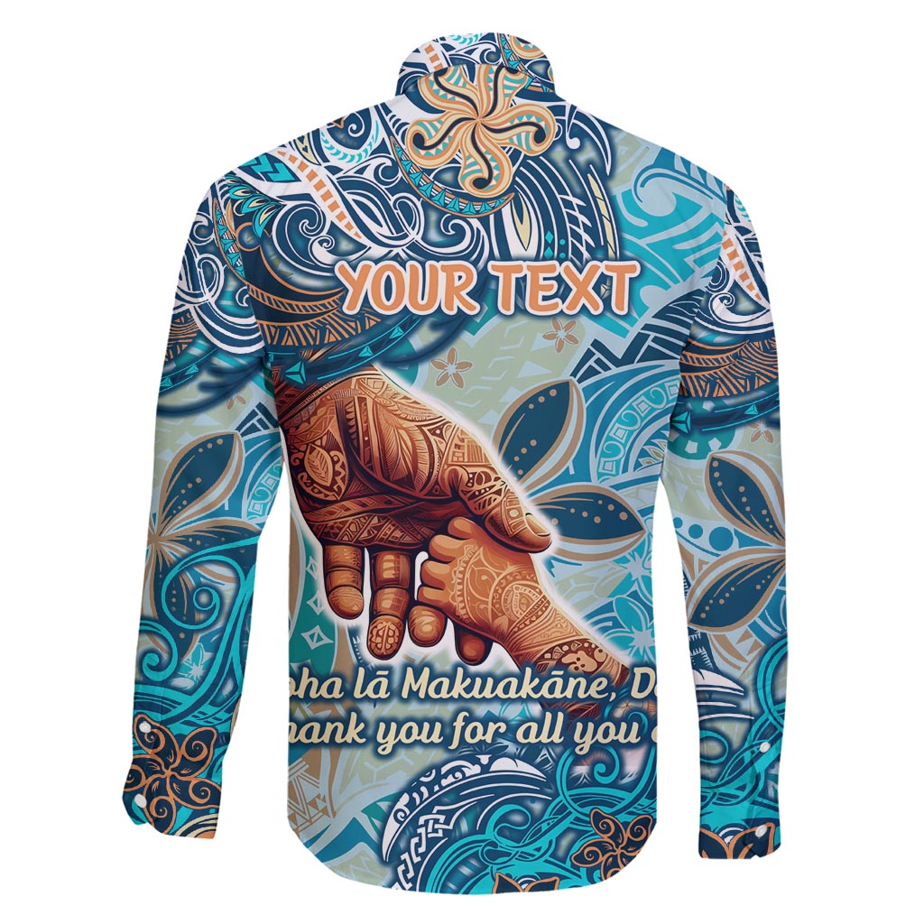 Hand In Hand Father's Day Polynesian Family Matching Long Sleeve Bodycon Dress and Hawaiian Shirt Tribal Flower Pattern DT02 - Polynesian Pride
