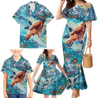 Hand In Hand Father's Day Polynesian Family Matching Mermaid Dress and Hawaiian Shirt Tribal Flower Pattern DT02 - Polynesian Pride