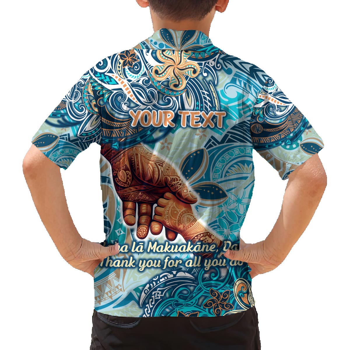Hand In Hand Father's Day Polynesian Family Matching Off The Shoulder Long Sleeve Dress and Hawaiian Shirt Tribal Flower Pattern DT02 - Polynesian Pride