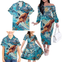 Hand In Hand Father's Day Polynesian Family Matching Off The Shoulder Long Sleeve Dress and Hawaiian Shirt Tribal Flower Pattern DT02 - Polynesian Pride