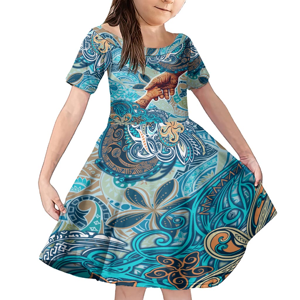 Hand In Hand Father's Day Polynesian Family Matching Off Shoulder Maxi Dress and Hawaiian Shirt Tribal Flower Pattern