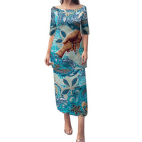 Hand In Hand Father's Day Polynesian Family Matching Puletasi and Hawaiian Shirt Tribal Flower Pattern