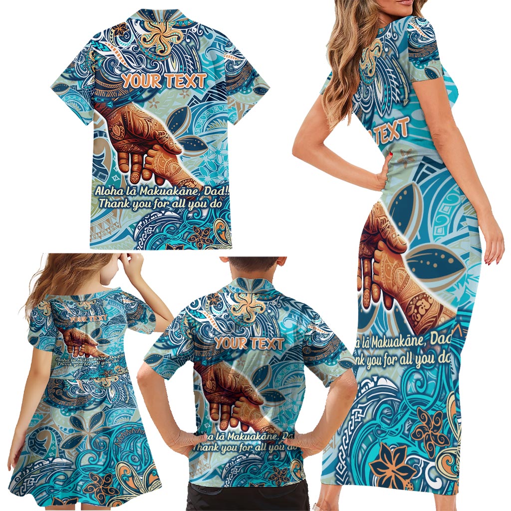 Hand In Hand Father's Day Polynesian Family Matching Short Sleeve Bodycon Dress and Hawaiian Shirt Tribal Flower Pattern DT02 - Polynesian Pride