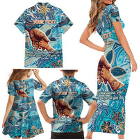 Hand In Hand Father's Day Polynesian Family Matching Short Sleeve Bodycon Dress and Hawaiian Shirt Tribal Flower Pattern DT02 - Polynesian Pride
