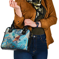 Hand In Hand Father's Day Polynesian Shoulder Handbag Tribal Flower Pattern