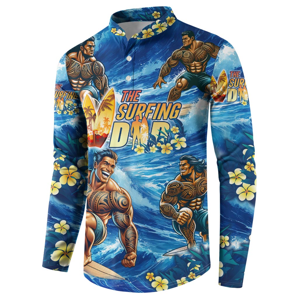 Hawaii Father's Day Button Sweatshirt The Surfing Dad Polynesian Tattoo