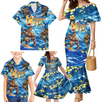 Hawaii Father's Day Family Matching Mermaid Dress and Hawaiian Shirt The Surfing Dad Polynesian Tattoo DT02 - Polynesian Pride