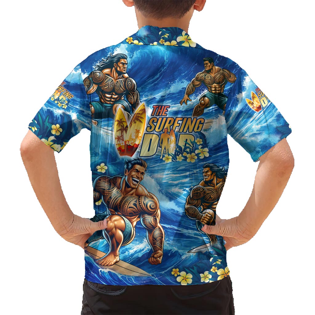Hawaii Father's Day Family Matching Off Shoulder Short Dress and Hawaiian Shirt The Surfing Dad Polynesian Tattoo DT02 - Polynesian Pride