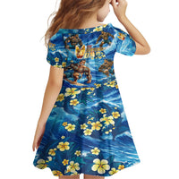 Hawaii Father's Day Family Matching Off Shoulder Short Dress and Hawaiian Shirt The Surfing Dad Polynesian Tattoo DT02 - Polynesian Pride
