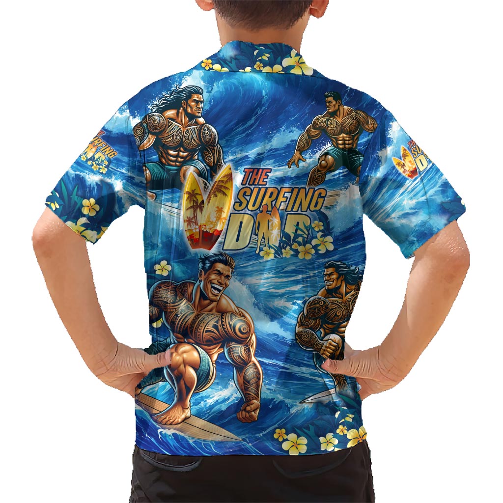 Hawaii Father's Day Family Matching Short Sleeve Bodycon Dress and Hawaiian Shirt The Surfing Dad Polynesian Tattoo DT02 - Polynesian Pride