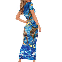 Hawaii Father's Day Family Matching Short Sleeve Bodycon Dress and Hawaiian Shirt The Surfing Dad Polynesian Tattoo DT02 - Polynesian Pride