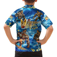 Hawaii Father's Day Family Matching Summer Maxi Dress and Hawaiian Shirt The Surfing Dad Polynesian Tattoo DT02 - Polynesian Pride