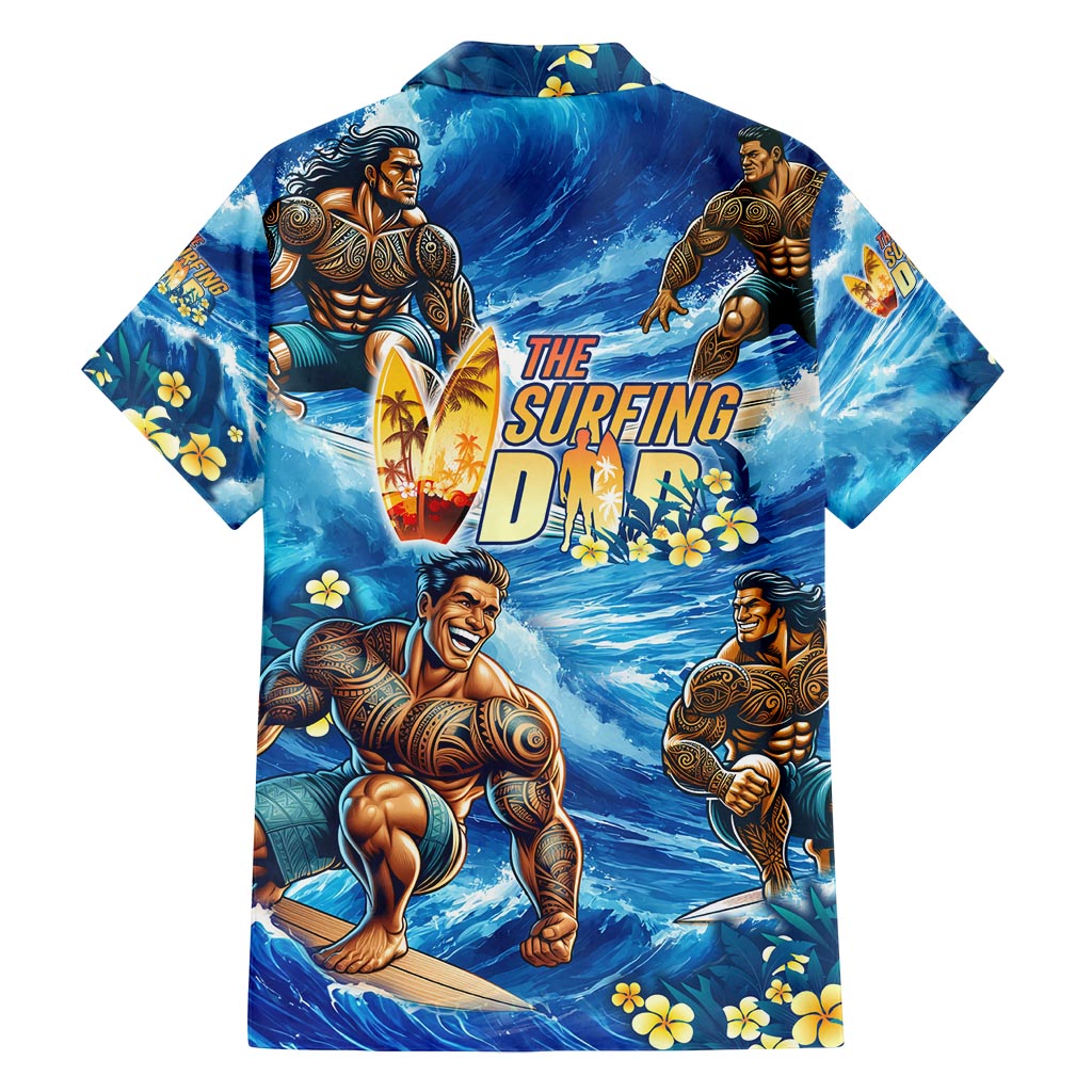 Hawaii Father's Day Family Matching Summer Maxi Dress and Hawaiian Shirt The Surfing Dad Polynesian Tattoo DT02 - Polynesian Pride