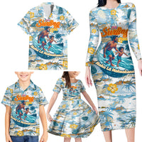 Hawaii Father's Day It's Surfing Time Family Matching Long Sleeve Bodycon Dress and Hawaiian Shirt Aloha L Makuakane DT02 - Polynesian Pride