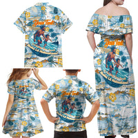 Hawaii Father's Day It's Surfing Time Family Matching Off Shoulder Maxi Dress and Hawaiian Shirt Aloha L Makuakane DT02 - Polynesian Pride