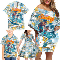 Hawaii Father's Day It's Surfing Time Family Matching Off Shoulder Short Dress and Hawaiian Shirt Aloha L Makuakane DT02 - Polynesian Pride