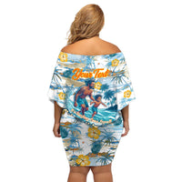Hawaii Father's Day It's Surfing Time Family Matching Off Shoulder Short Dress and Hawaiian Shirt Aloha L Makuakane DT02 - Polynesian Pride