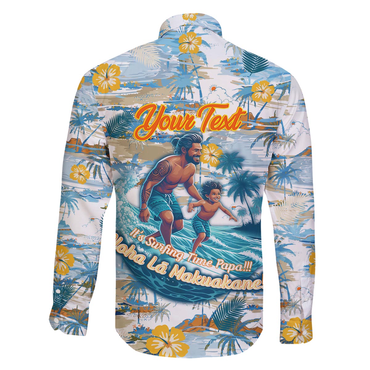 Hawaii Father's Day It's Surfing Time Family Matching Puletasi and Hawaiian Shirt Aloha L Makuakane DT02 - Polynesian Pride