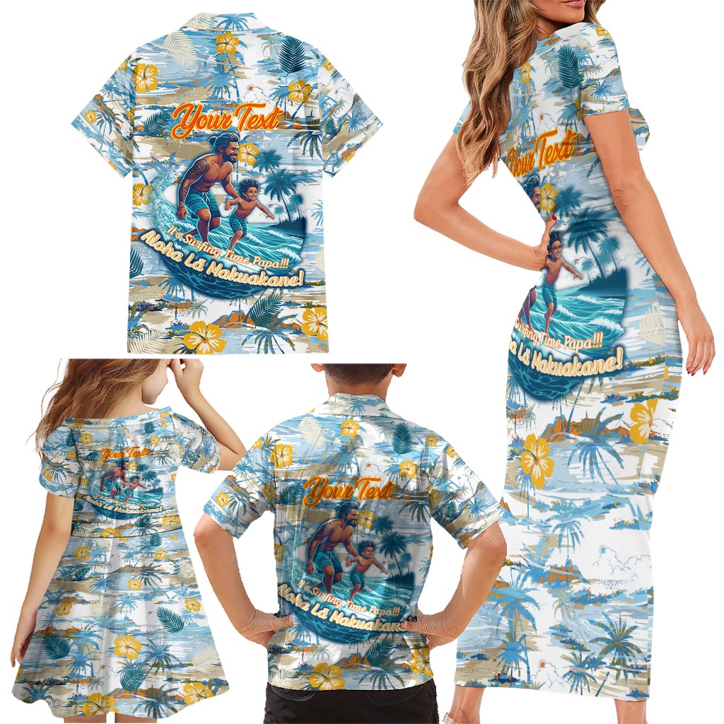 Hawaii Father's Day It's Surfing Time Family Matching Short Sleeve Bodycon Dress and Hawaiian Shirt Aloha L Makuakane DT02 - Polynesian Pride