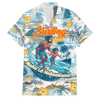 Hawaii Father's Day It's Surfing Time Family Matching Summer Maxi Dress and Hawaiian Shirt Aloha L Makuakane DT02 Dad's Shirt - Short Sleeve Blue - Polynesian Pride