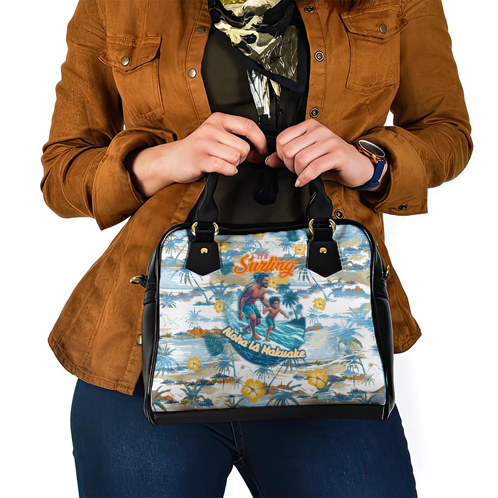 Hawaii Father's Day It's Surfing Time Shoulder Handbag Aloha Lā Makuakane