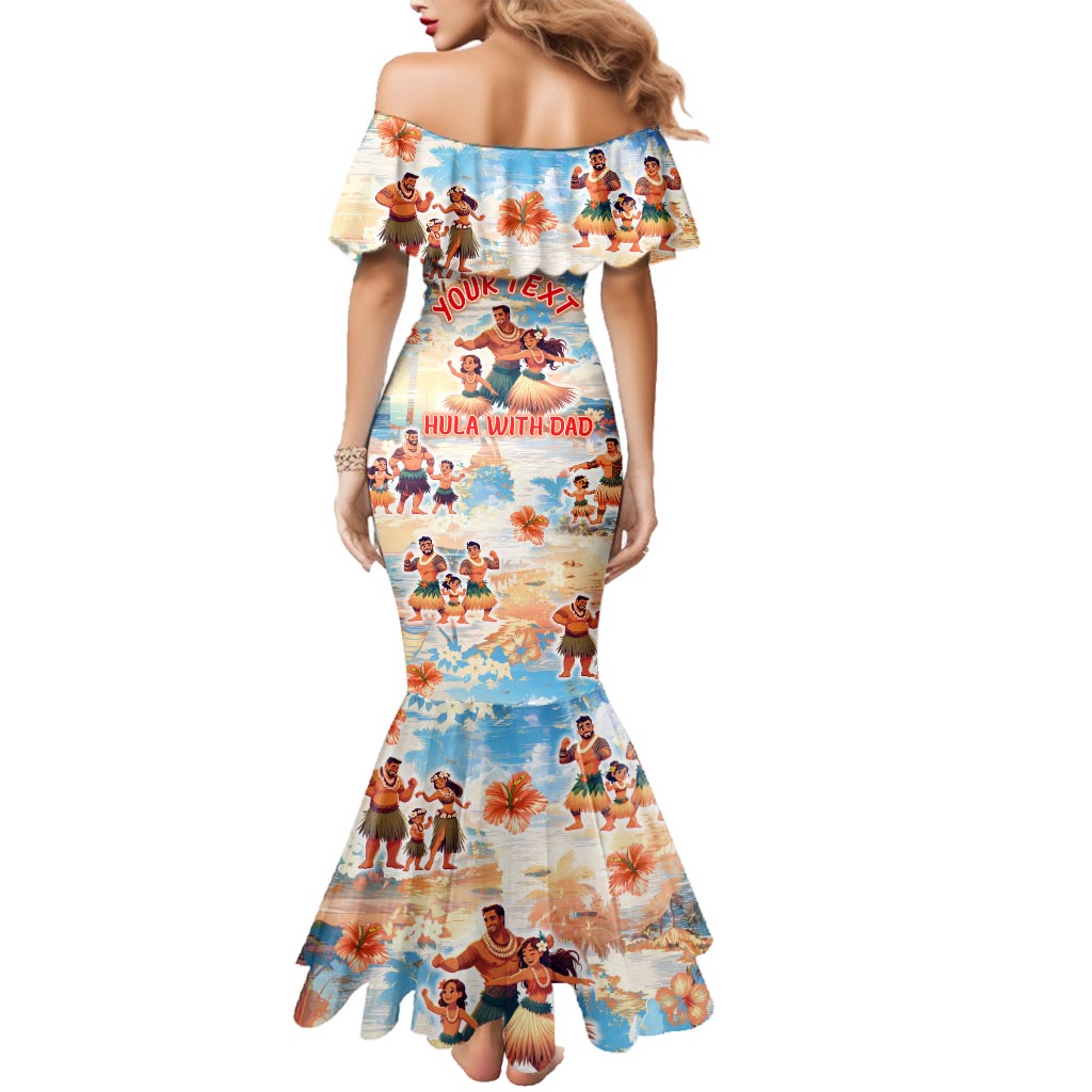 Hawaii Father's Day Family Matching Mermaid Dress and Hawaiian Shirt Hula With Dad
