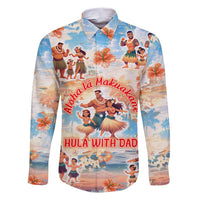 Hawaii Father's Day Family Matching Short Sleeve Bodycon Dress and Hawaiian Shirt Hula With Dad